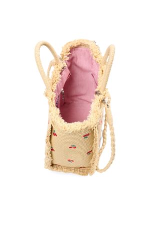 Borsa Colette in tessuto effetto paglia con ricami ciliegie SAINT BARTH KIDS | COL001700345L